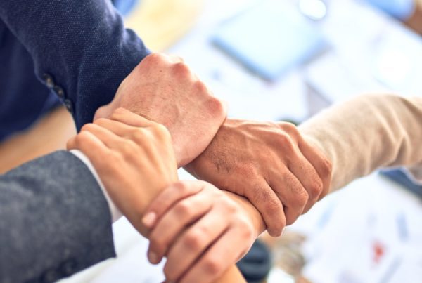 person in black long sleeve shirt holding persons hand